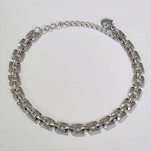 PULSEIRA EM AÇO INOXIDÁVEL 316L 16CM + EXTENSOR FECHO LAGOSTA ACPS000352
