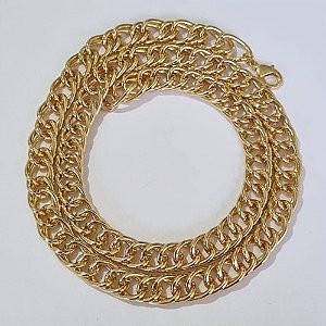 CORRENTE DE OURO 5 MILÉSIMOS+ VERNIZ CATAFORÉTICO 60CM LARGURA 8MM FECHO LAGOSTA OUCR000032