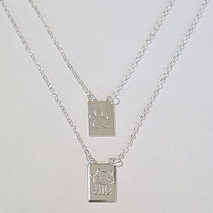ESCAPULÁRIO FOLHEADO A PRATA COM 50 MILÉSIMOS + VERNIZ DIAMOND PET GATINHO 10MM PRES000050