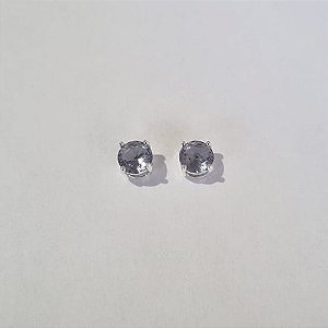 BRINCO FOLHEADO A PRATA COM 50 MILÉSIMOS + VERNIZ DIAMOND ZIRCÔNIA LILÁS REDONDA 6MM PRBR000739