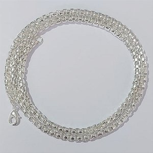 CORRENTE FOLHEADA A PRATA COM 50 MILÉSIMOS + VERNIZ DIAMOND CORRENTE 70CM LARGURA 5MM FECHO LAGOSTA PRCR000036