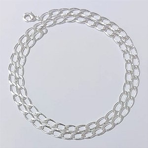 CORRENTE FOLHEADA A PRATA COM 50 MILÉSIMOS + VERNIZ DIAMOND CORRENTE 70CM LARGURA 6MM FECHO LAGOSTA PRCR000039