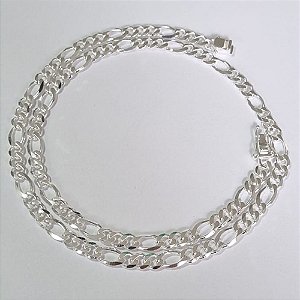 CORRENTE FOLHEADA A PRATA COM 50 MILÉSIMOS + VERNIZ DIAMOND CORRENTE 3X1 58CM LARGURA 6MM FECHO GAVETA TRAVA DUPLA PRCR000050