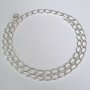 CORRENTE FOLHEADA A PRATA COM 50 MILÉSIMOS + VERNIZ DIAMOND CORRENTE 56CM LARGURA 5MM FECHO LAGOSTA PRCR000051