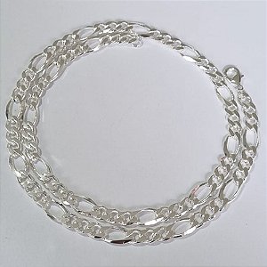 CORRENTE FOLHEADA A PRATA COM 50 MILÉSIMOS + VERNIZ DIAMOND CORRENTE 3X1 56CM LARGURA 5MM FECHO LAGOSTA PRCR000056