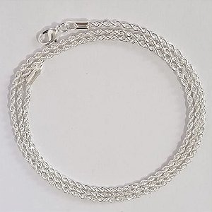 CORRENTE FOLHEADA A PRATA COM 50 MILÉSIMOS + VERNIZ DIAMOND CORDÃO BAIANO 57CM LARGURA 1.9MM PRCR000058