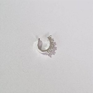 BRINCO FOLHEADO A PRATA COM 50 MILÉSIMOS + VERNIZ DIAMOND EAR CUFF COM ZIRCÔNIAS 9MM (UNIDADE) PRBR000770