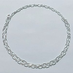 CORRENTE FOLHEADA A PRATA COM 50 MILÉSIMOS + VERNIZ DIAMOND CORRENTE 1X1 60CM LARGURA 4MM FECHO LAGOSTA PRCR000081