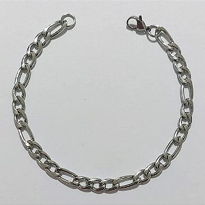 PULSEIRA  EM AÇO INOXIDÁVEL 20CM 3X1 FECHO LAGOSTA ACPS000386
