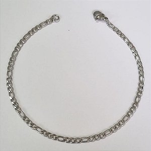 PULSEIRA EM AÇO INOXIDÁVEL 20CM 3X1 LARGURA 1MM FECHO LAGOSTA ACPS000398
