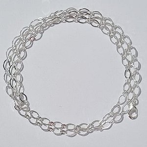 CORRENTE FOLHEADA A PRATA COM 50 MILÉSIMOS + VERNIZ DIAMOND CORRENTE 60CM LARGURA 4MM FECHO LAGOSTA PRCR000106