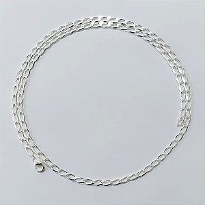 CORRENTE FOLHEADA A PRATA COM 50 MILÉSIMOS + VERNIZ DIAMOND CORRENTE 60CM LARGURA 4MM FECHO LAGOSTA PRCR000108