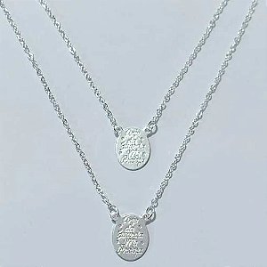 ESCAPULÁRIO FOLHEADO A PRATA COM 50 MILÉSIMOS + VERNIZ DIAMOND ANJO DA GUARDA 11MM PRES000053