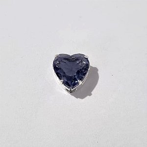 PINGENTE FOLHEADO A PRATA COM 50 MILÉSIMOS + VERNIZ DIAMOND PINGENTE CORAÇÃO EM ZIRCÔNIA LILÁS 10X10MM PRPG000042