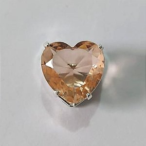 PINGENTE FOLHEADO A PRATA COM 50 MILÉSIMOS + VERNIZ DIAMOND PINGENTE CORAÇÃO EM ZIRCÔNIA SALMÃO 10X10MM PRPG000043