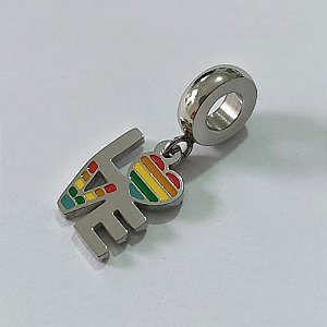 BERLOQUE EM AÇO INOXIDÁVEL 316L PINGENTE LOVE 9X11MM ACBQ000003