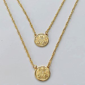 ESCAPULÁRIO EM OURO 5 MILÉSIMOS + VERNIZ DIAMOND JESUS CRISTO OUES000004