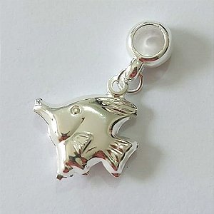 BERLOQUE FOLHEADO A PRATA COM 50 MILÉSIMOS + VERNIZ DIAMOND PEIXINHO 19MM (UNIDADE) PRBQ000142
