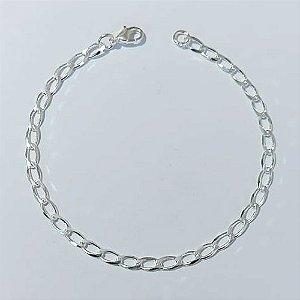 PULSEIRA FOLHEADA A PRATA COM 50 MILÉSIMOS + VERNIZ DIAMOND 20CM LARGURA 1MM PRPS000945