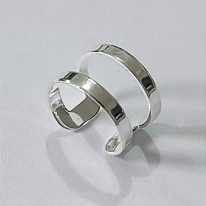 BRINCO FOLHEADO A PRATA COM 50 MILÉSIMOS + VERNIZ DIAMOND EAR CUFF VAZADA UNIDADE 10MM PRBR000889