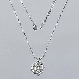 GARGANTILHA FOLHEADA A PRATA COM 50 MILÉSIMOS + VERNIZ DIAMOND CORRENTE l -11 42CM PINGENTE ÁRVORE DA VIDA COM MICRO ZIRCÔNIAS 17MM FECHO LAGOSTA PRGG001190