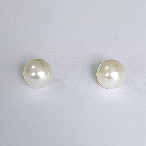 BRINCO FOLHEADO A PRATA COM 50 MILÉSIMOS + VERNIZ DIAMOND BRINCO PÉROLA 10MM PRBR000950