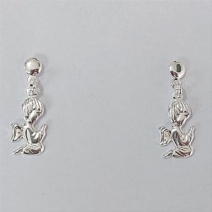 BRINCO FOLHEADO A PRATA COM 50 MILÉSIMOS + VERNIZ DIAMOND INFANTIL PINO BASE LISA ANJINHO 7MM PRBR000998