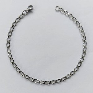 PULSEIRA  EM AÇO INOXIDÁVEL LARGURA 3,5MM - TAMANHO 18CM  FECHO LAGOSTA ACPS000480