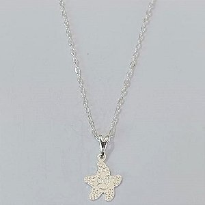 GARGANTILHA FOLHEADA A PRATA COM 50 MILÉSIMOS + VERNIZ DIAMOND INFANTIL CORRENTE CADEADO 35CM PINGENTE ESTRELINHA 10MM PRGG001251
