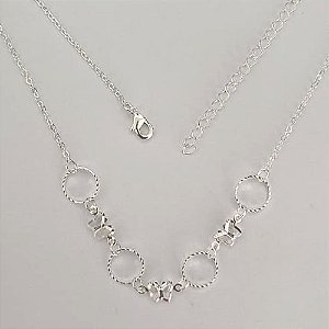 SHOCKER FOLHEADA A PRATA COM 50 MILÉSIMOS + VERNIZ DIAMOND 40CM BORBOLETAS E CÍRCULOS VAZADOS + EXTENSOR PRSH000156