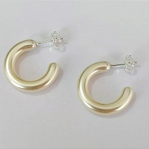 BRINCO FOLHEADO A PRATA COM 50 MILÉSIMOS + VERNIZ DIAMOND ARGOLA 19MM PRBR001012