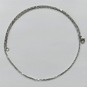 CORRENTE EM AÇO INOXIDAVEL (ACO1012) - CORRENTE TIJOLINHO LARGURA 1,5MM - TAMANHO: 45CM - FECHO LAGOSTA - ACCR000116