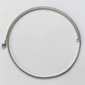 CORRENTE EM AÇO INOXIDÁVEL - CORRENTE QUADRADINHA LARGURA 2MM - TAMANHO: 50CM (AÇO1035) ACCR000122