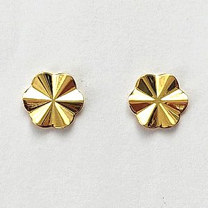 BRINCO FOLHEADO A OURO - BANHADO COM 5 MILÉSIMOS + VERNIZ DIAMOND - BRINCO DE PINO REDONDO MARTELADO 11MM (OURO052) OUBR000115