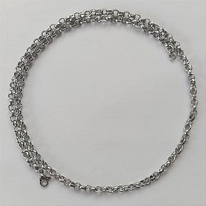 CORRENTE EM AÇO INOXIDÁVEL - (ACO09) TAMANHO 50CM - LARGURA 4MM - FECHO LAGOSTA - COMPOSIÇÃO: AÇO INOXIDÁVEL - ACCR00138