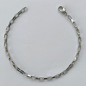 PULSEIRA EM AÇO INOXIDÁVEL - (ACO10) TAMANHO 18CM - LARGURA 3MM - FECHO LAGOSTA - COMPOSIÇÃO: AÇO INOXIDÁVEL - ACPS000518
