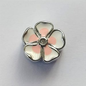 BERLOQUE EM AÇO INOXIDÁVEL - BERLOQUE PARA PULSEIRAS TIPO PANDORA - FLOR COM ZIRCÔNIA NO CENTRO 11MM (BQ002168) - COMPOSIÇÃO 100% AÇO INOXIDÁVEL - ACBQ000048