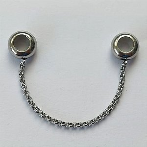 BERLOQUE EM AÇO INOXIDÁVEL - BERLOQUE PARA PULSEIRAS TIPO PANDORA - CORRENTE DE SEGURANÇA 6CM (BQ002188) - COMPOSIÇÃO 100% AÇO INOXIDÁVEL - ACBQ000049