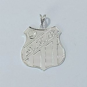 PINGENTE FOLHEADO A PRATA COM 50 MILÉSIMOS + VERNIZ DIAMOND PINGENTE SANTOS 21MM PRPG000066