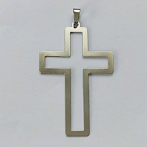 PINGENTE EM AÇO INOXIDÁVEL - PINGENTE CRUCIFIXO VAZADO 28X44MM - COMPOSIÇÃO 100% AÇO INOXIDÁVEL- ACPG000064