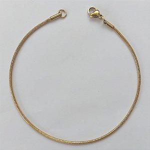 PULSEIRA EM AÇO INOXIDÁVEL - PULSEIRA RABO DE RATO DOURADA 20CM - (ACO1192) ACPS000543