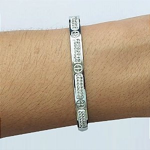 PULSEIRA (BRACELETE) EM AÇO INOXIDÁVEL - BRACELETE ESTILO CARTIER COM BRILHOS - COMPOSIÇÃO: AÇO INOXIDÁVEL (ACO1195) ACPS000547