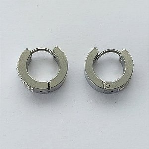 BRINCO EM AÇO INOXIDÁVEL - BRINCO ARGOLA COM BRILHOS 5X13MM (ACO1202) ACBR000199