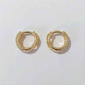BRINCO FOLHEADO A OURO - BANHADO COM 5 MILÉSIMOS + VERNIZ DIAMOND - BRINCO DE ARGOLA 36MM - (OURO097)OUBR000146