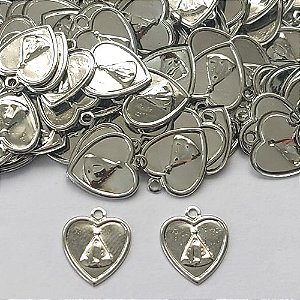ACESSÓRIOS EM AÇO INOXIDÁVEL - PINGENTE CORAÇÃO COM NOSSA SRA APARECIDA 13MM - ACAC000023