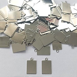 ACESSÓRIOS EM AÇO INOXIDÁVEL - PINGENTE PLAQUINHA RETANGULAR PARA GRAVAÇÃO 9X12MM - ACAC000027