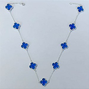 SHOCKER FOLHEADA A PRATA COM 50 MILÉSIMOS + VERNIZ DIAMOND 40CM TREVOS AZUÍS VIDRO 13MM PRSH000169