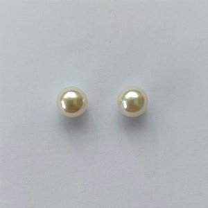 BRINCO FOLHEADO A OURO - BANHADO COM 5 MILÉSIMOS + VERNIZ DIAMOND - BRINCO DE PINO PÉROLA 6MM (OURO119) OUBR000176