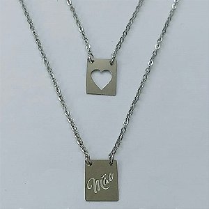 ESCAPULÁRIO EM AÇO INOXIDÁVEL - ESCAPULÁRIO MÃE COM CORAÇÃO VAZADO - TAMANHO: 60CM - COMPOSIÇÃO: AÇO INOXIDÁVEL - (AÇO1274)) ACES000045