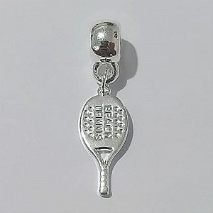 BERLOQUE FOLHEADO A PRATA COM 50 MILÉSIMOS + VERNIZ DIAMOND RAQUETE BEACH TENNIS 8MM (UNIDADE) PRBQ000166